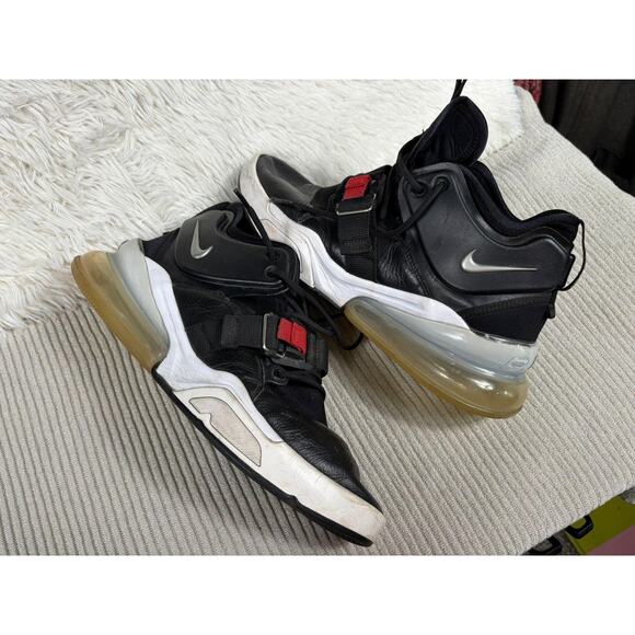 Nike Air Force 270 Shoes Mens Black Red Strap High Top Air Cushion Basketball main image 6